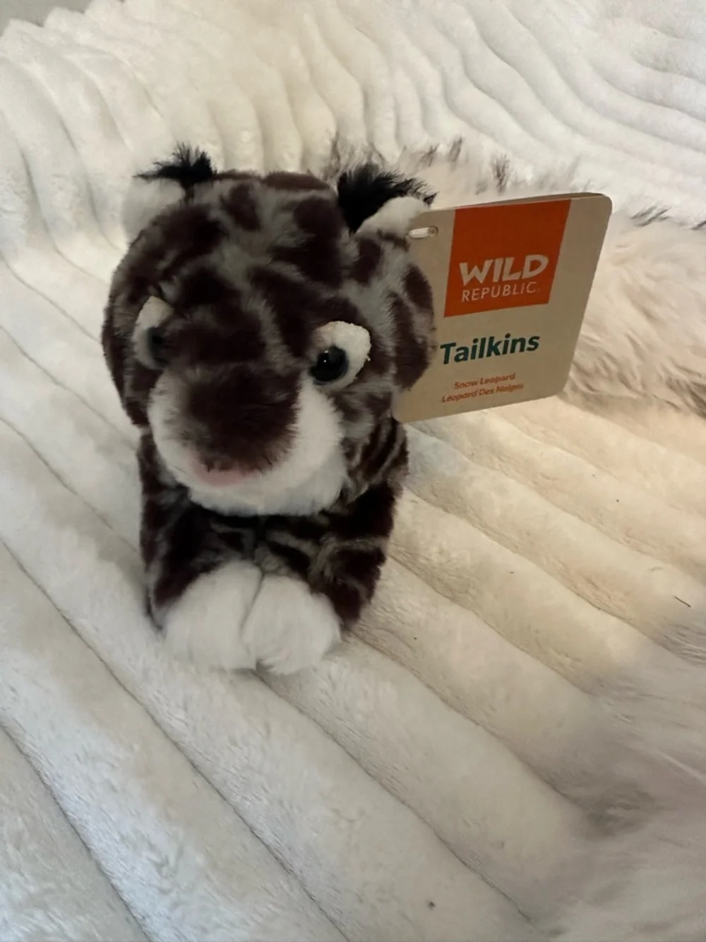 Taikins Plush Snow Leopard Tail Toy - Brown & White